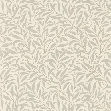 Pure Willow Bough beige hopea lehtitapetti Morris Ecru Silver image