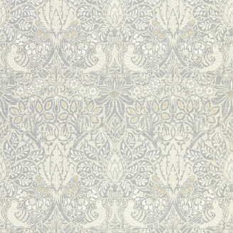 Pure Dove and Rose harmaa lintutapetti Morris Cloud Grey kuva
