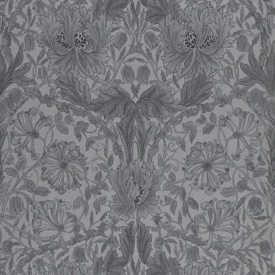 Pure Honeysuckle and Tulip musta kukkatapetti Morris Black Ink image
