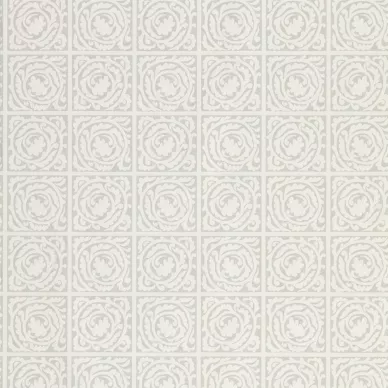 Pure Scroll vaaleanharmaa ruudullinen lehtitapetti Morris Lightish Grey kuva