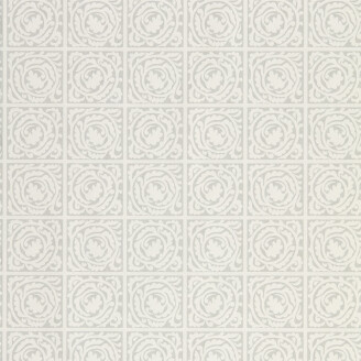 Pure Scroll vaaleanharmaa ruudullinen lehtitapetti Morris Lightish Grey image