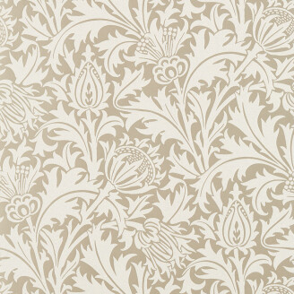 Pure Thistle Beaded beige ruskea kukkatapetti Morris Gilver image