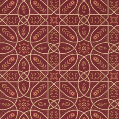 Brophy Trellis punainen kukkatapetti Morris Russet Gold image
