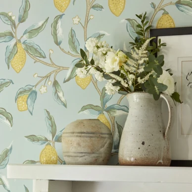 Lemon Tree sininen sitruunatapetti Morrikselta image