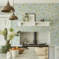 Lemon Tree sininen sitruunatapetti keittioon Morris