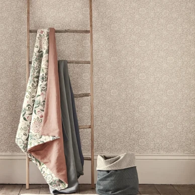 Mallow roosa kukkatapetti Morris image