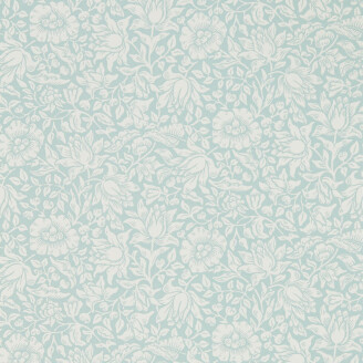 Mallow sininen kukkatapetti Morris Chalk Duck Egg image