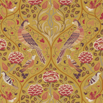 Seasons by May keltainen lintutapetti Morris Saffron image