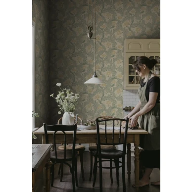 S10560 Charlotta Yellow Sandberg Wallpaper interior1 kuva