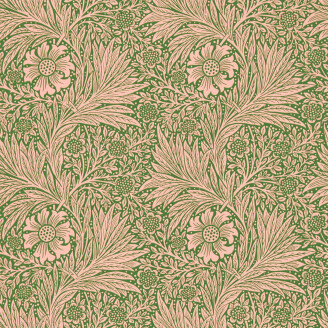 Marigold roosa vihrea kukkatapetti Morris Pink Olive image