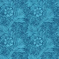 Marigold sininen kukkatapetti Morris Navy