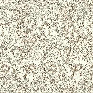 Poppy ruskea beige kukkatapetti Morris Cream Chocolate image