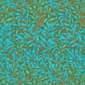 Willow Bough sininen vihrea lehtitapetti Morris Olive Turquoise