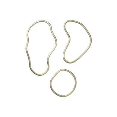 Pond trivets kolme osainen messinkinen pannunalussetti kuva
