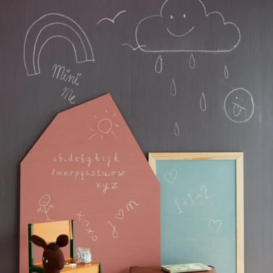 Chalk Board harmaa leikkisa raidallinen tapetti johon voi piirtaa Eijffingerilta 399022 kuva