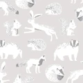 Charming Animals harmaa elaintapetti Eijffingerilta 399060