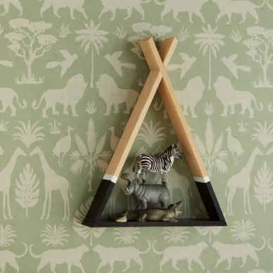 Wild Animals vihrea elaintapetti lastenhuoneeseen Eijffingerilta 399081 image