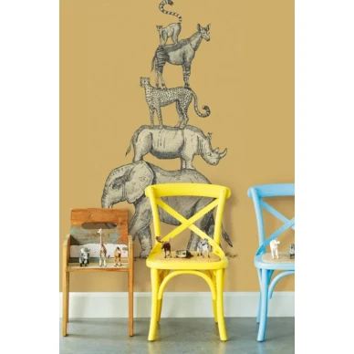 Animal Pyramid keltainen elaintapetti lastenhuoneeseen Eijffingerilta 399112 kuva