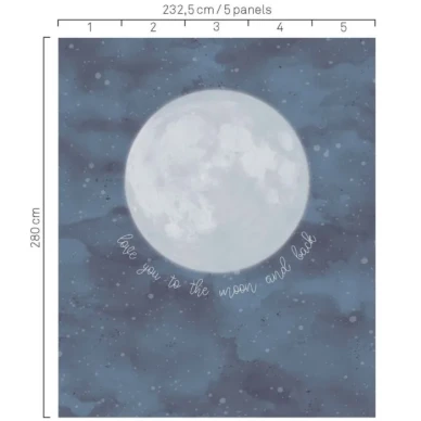 To The Moon tumma yotapetti yksi rulla sisaltaa 5 vuotaa Eijffingerilta 399119 kuva