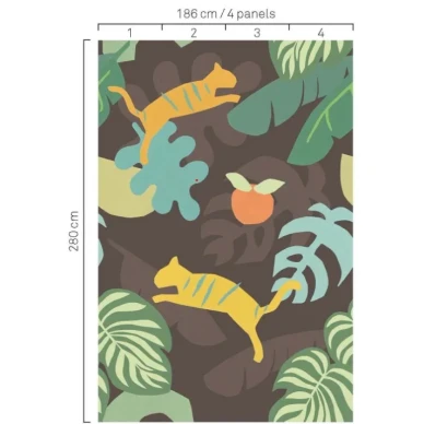 Jungle elaintapetti yksi rulla sisaltaa nelja vuotaa 399122 image