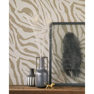 Zebra Skin beige seepraraidallinen tapetti olohuoneeseen Eijffingerilta 300600 kuva