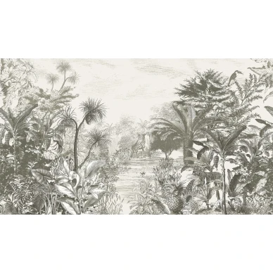 Dreamy Jungle mustavalkoinen viidakkotapetti Eijffingerilta 300611 kuva