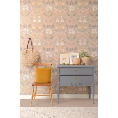 June harmaa lintutapetti makuuhuoneeseen Majvillanilta 136 01 B image