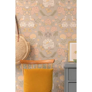 June sopo harmaa kukka ja lintutapetti Majvillanilta136 01 image