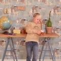 Lama Village sininen elaintapetti lastenhuoneeseen Majvillanilta 143 02