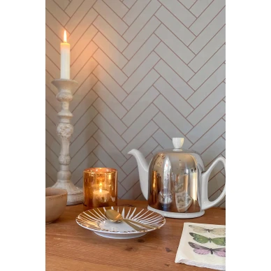 Herringbone harmaa geometrinen tapetti Majvillan 144 02 image