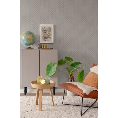 Herringbone harmaa sininen graafinen tapetti Majvillan 144 02 image