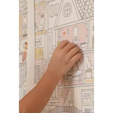 Dollhouse sopo valkoinen lastentapetti Majvillanilta 147 01 B kuva