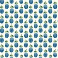 Stig Lindberg Prunus sininen valkoinen luumutapetti Borastapeter