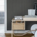 Alvar Aalto M.I.T musta ruudullinen tapetti olohuoneeseen Borastapeter