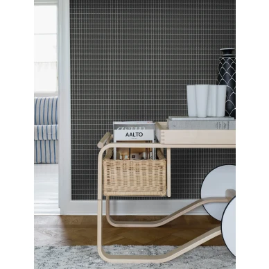 Alvar Aalto M.I.T musta ruudullinen tapetti olohuoneeseen Borastapeter image