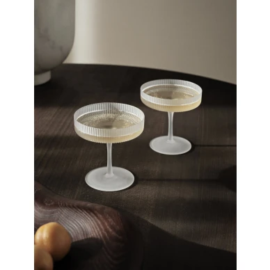 Ripple Champagne Saucer shampanjalasit huurrettu Frosted kuva