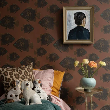 Hakan ruskea kalatapetti makuuhuoneeseen Studio Lisa Bengtsson image