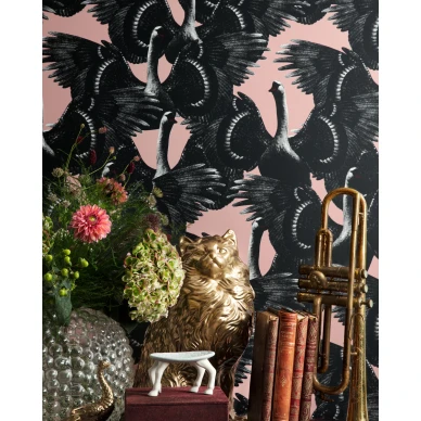 Swan Lake roosa joutsentapetti olohuoneeseen kuva