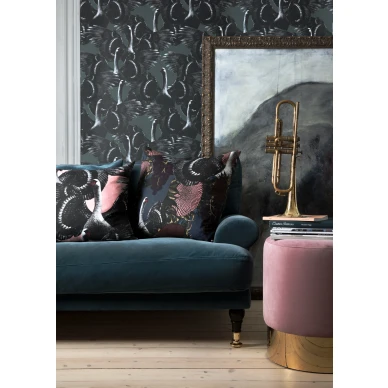 Swan Lake vihrea joutsentapetti olohuoneeseen kuva