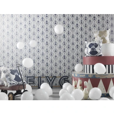 Tillsammans hauska sininen koiratapetti lastenhuoneeseen Studio Lisa Bengtsson image