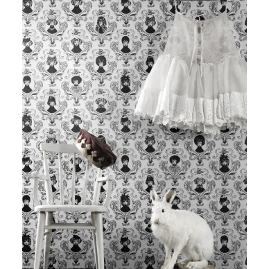 Tillsammans mustavalkoinen koiratapetti teinihuoneeseen Studio Lisa Bengtsson image