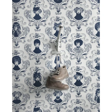 Tillsammans sininen koiratapetti lastenhuoneeseen Studio Lisa Bengtsson image