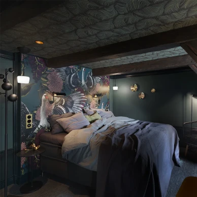 Firebird lintutapetti makuuhuoneeseen Studio Lisa Bengtsson image
