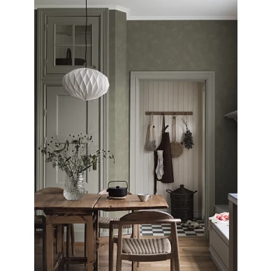 Painters Wall elava vihrea harmaa yksivarinen tapetti ruokailuhuoneeseen 5087 image