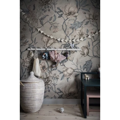 Belinda sininen kukkatapetti makuuhuoneeseen Sandberg image