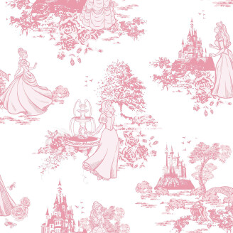 Princess Pink Toile roosa lastentapetti Sandudd image