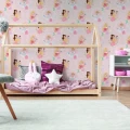 Pastel Princess roosa prinsessatapetti lastenhuoneeseen Sanduddilta