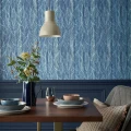 Bramble sininen kimallettava lehtitapetti ruokailuhuoneeseen 1838 Wallcoverings