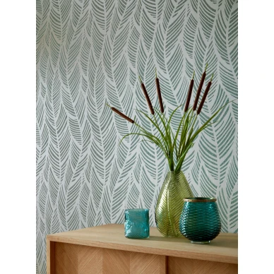 Bramble vihrea kimallettava lehtitapetti olohuoneeseen 1838 Wallcoverings kuva