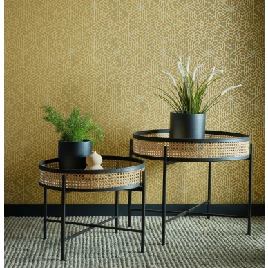 Willow keltainen graafinen tapetti olohuoneeseen 1838 Wallcoverings image